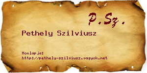 Pethely Szilviusz névjegykártya